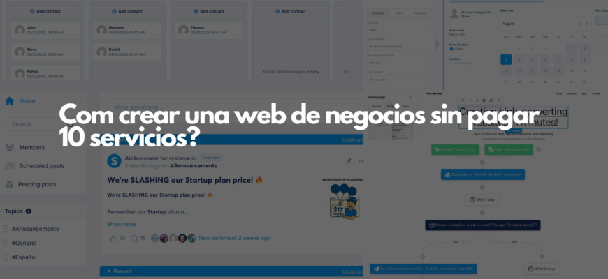 Com crear una web de negocios sin pagar 10 servicios.