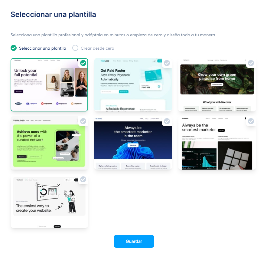 System.io Selecciona una plantilla.