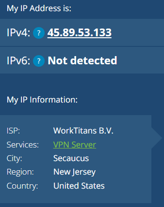 AmneziaVPN  mi dirección IP.
